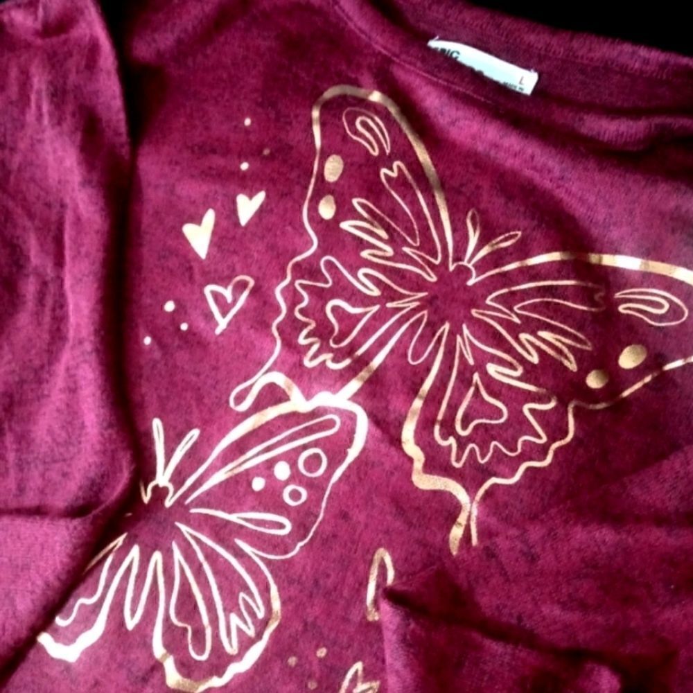 Epic Threads Butterfly Print Layered Look Top -Q - Picture 2 of 3